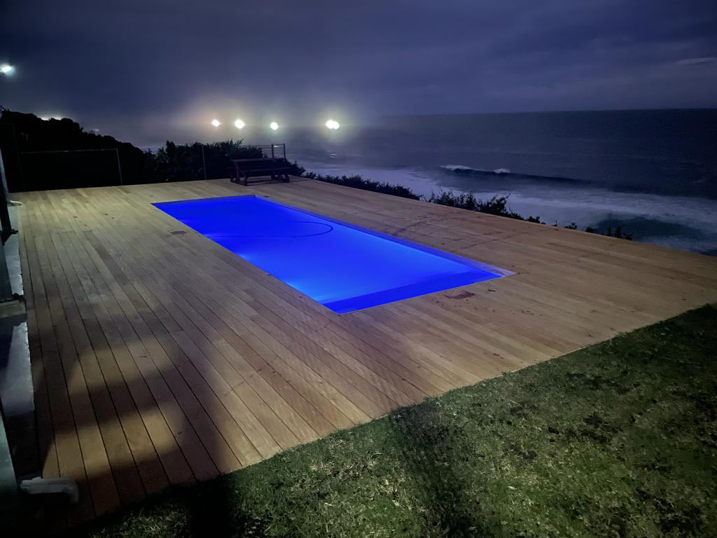 Swimming pool at night